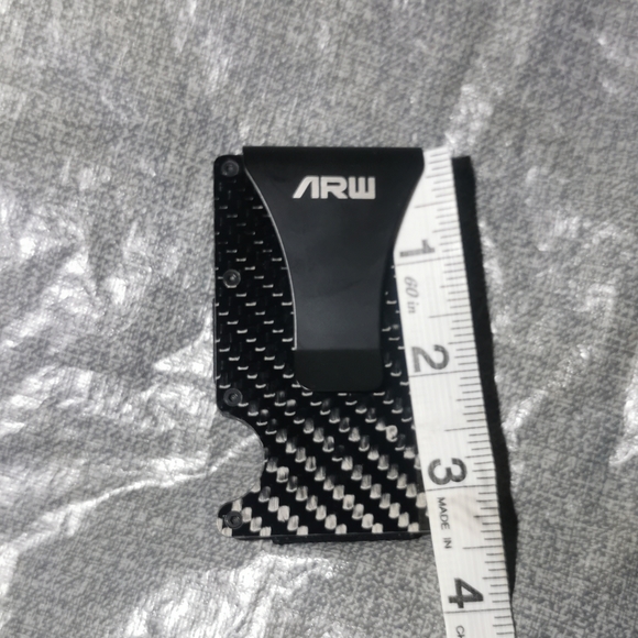 Minimalist Wallet ARW Money Clip Wallet, RFID Blocking NEW NWT Carbon fiber - Picture 5 of 6